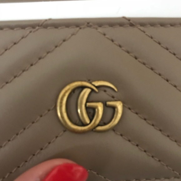 SOLD! Gucci GG Marmont Card Case Dusty Pink - Picture 4 of 7